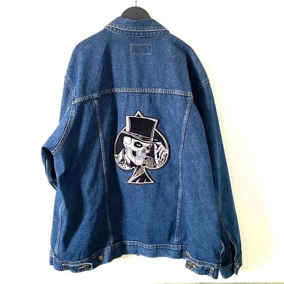 Wrangler Spade Skull Hat Ace patch jacket - Picture 1 of 6